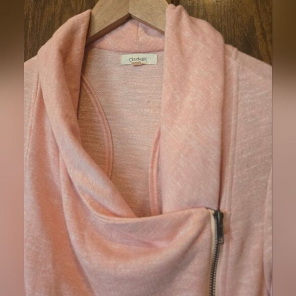 Chico's Cloud Walk Soft Pink Draped Cardigan With Zip SMALL - Picture 4 of 10